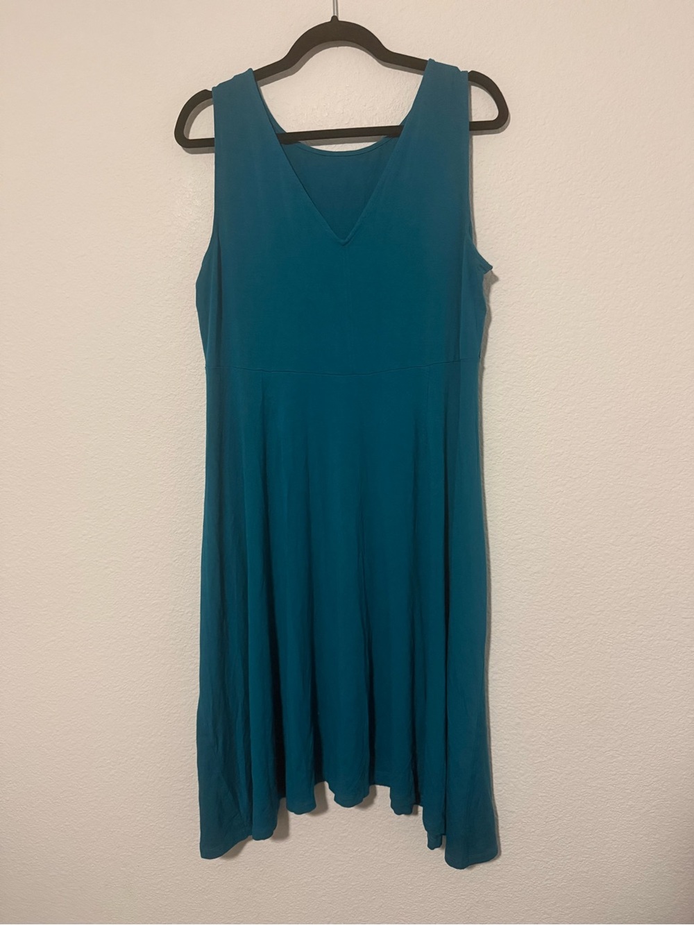 Eileen Fisher Teal Sleeveless V-Neck Midi Dress